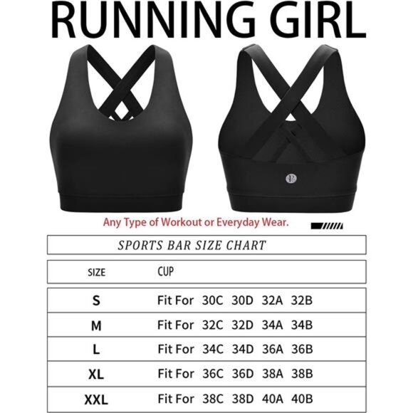 Women's Criss-Cross Back Padded Sports Bra with Removable Cups - Picture 8 of 8